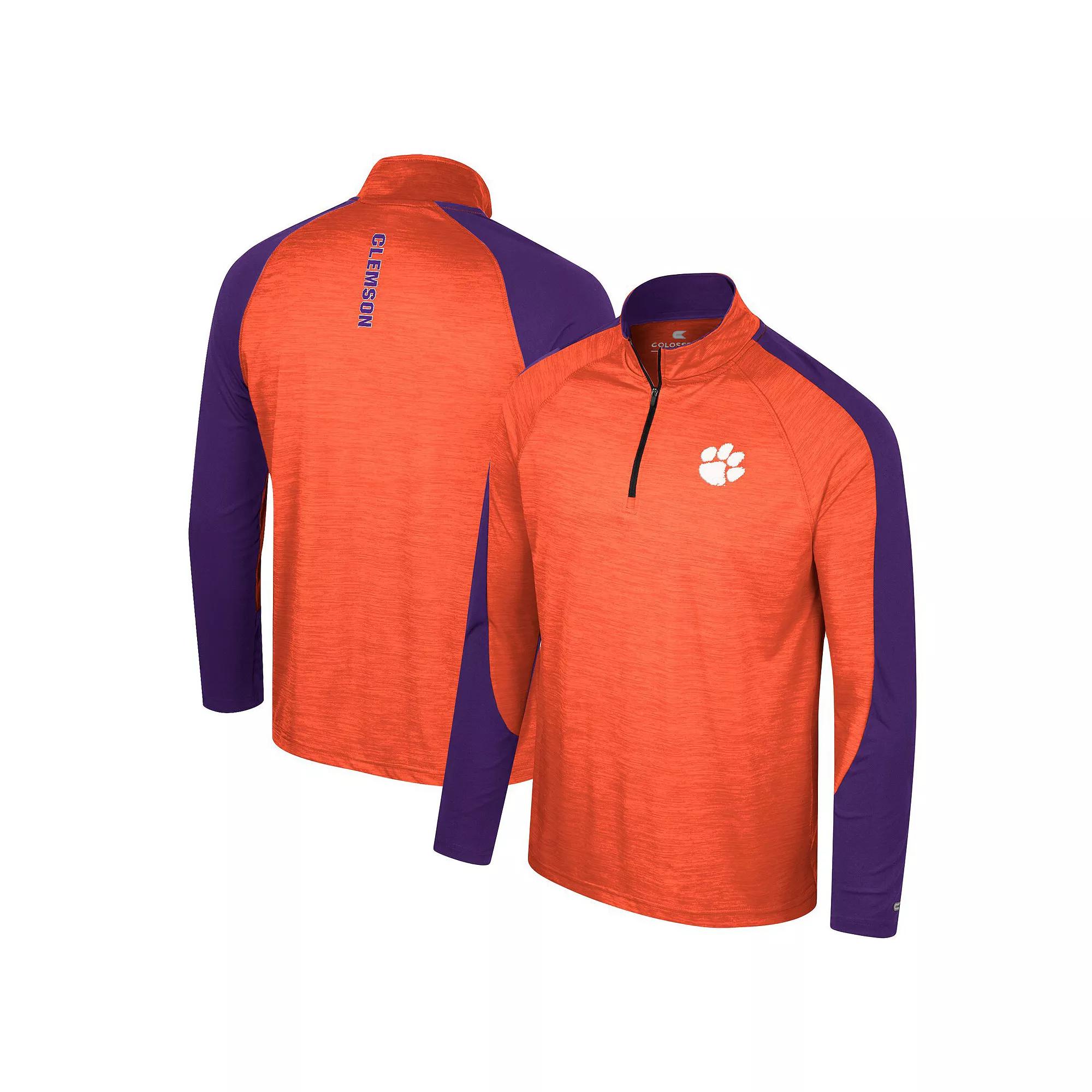 Men's Colosseum Orange Clemson Tigers Langmore Raglan Quarter-Zip Top,  Product Image