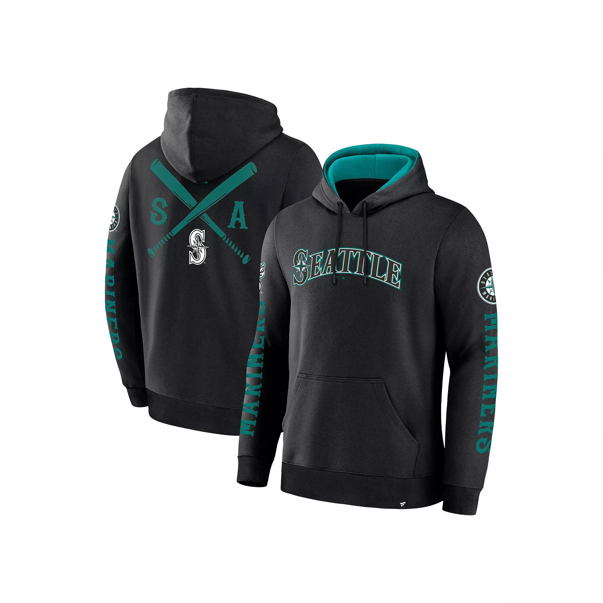 Men's Fanatics  Black Seattle Mariners Big City Legacy Fleece Pullover Hoodie, Size: Large Product Image