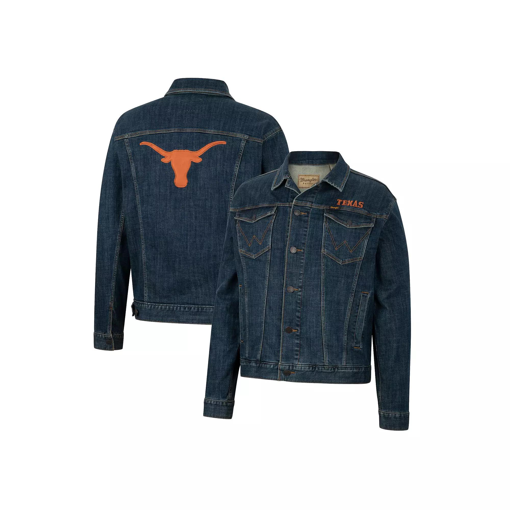 Men's Colosseum x Wrangler Navy Texas Longhorns Retro Button-Up Denim Jacket,  Product Image