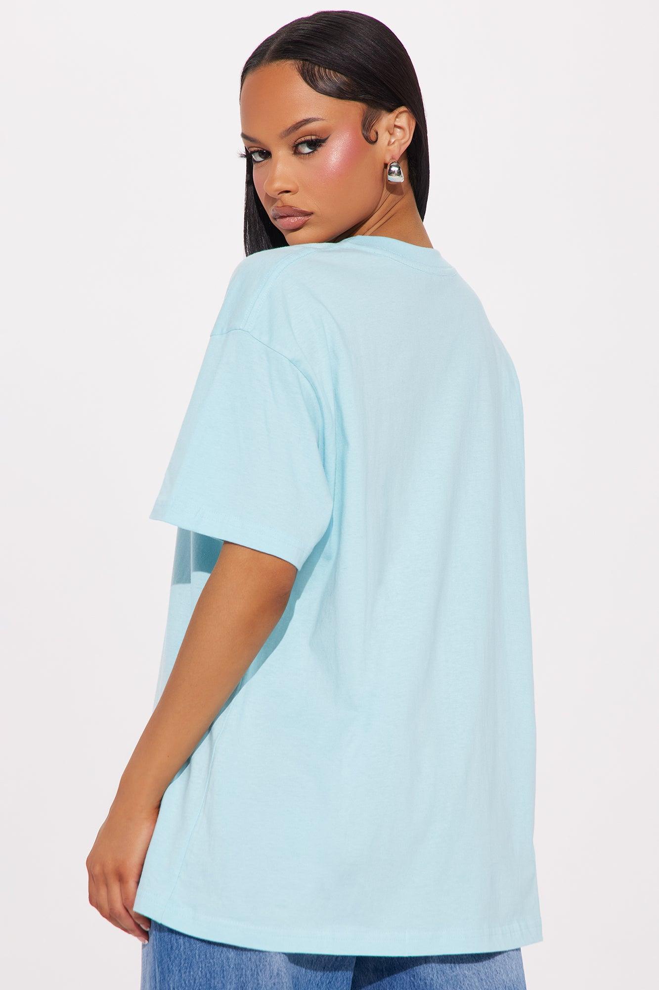 The Oversized Boyfriend Tee - Light Blue Product Image