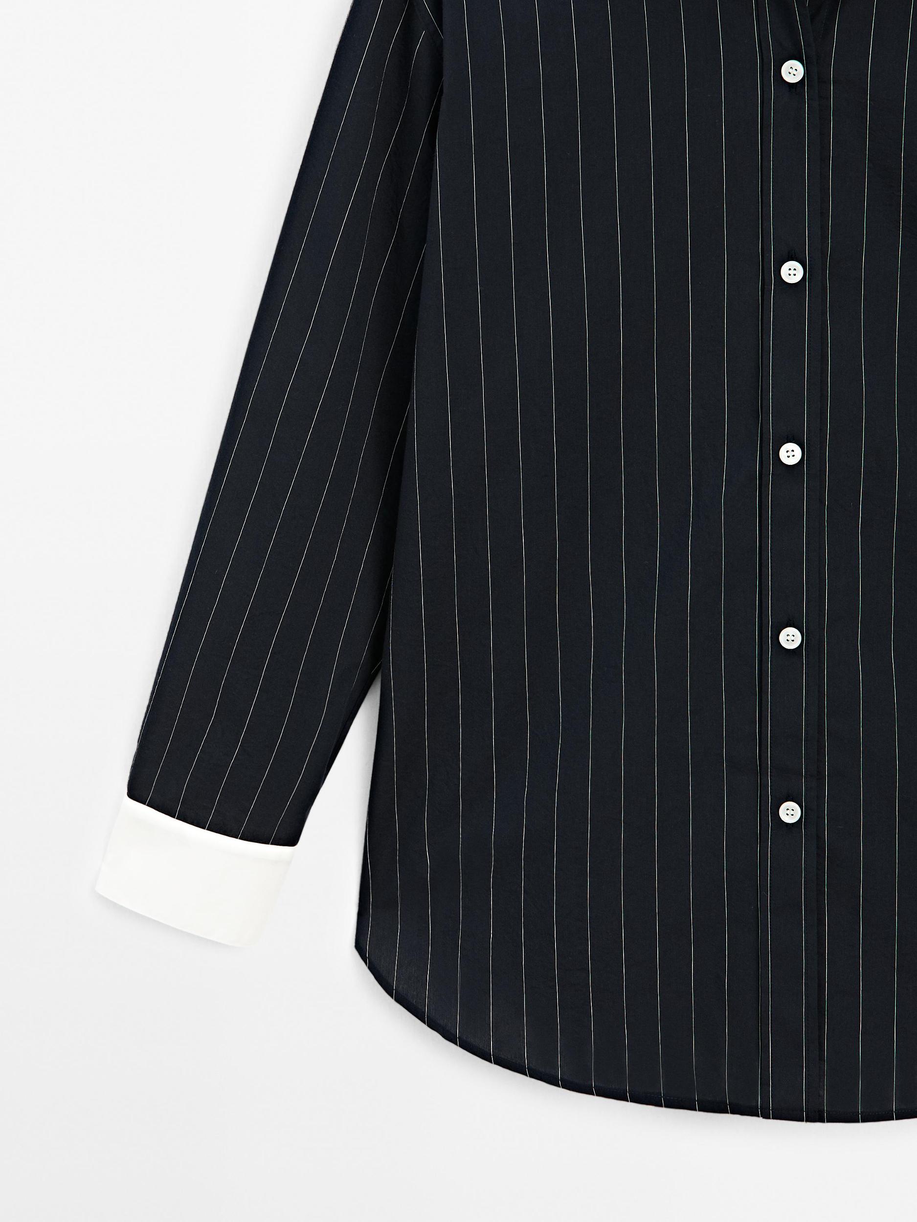 Striped shirt with contrast detail Product Image