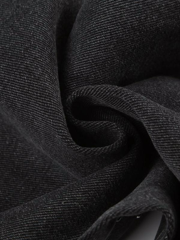 Wash Distressed Rhinestone High Rise Boyfriend Jeans Product Image