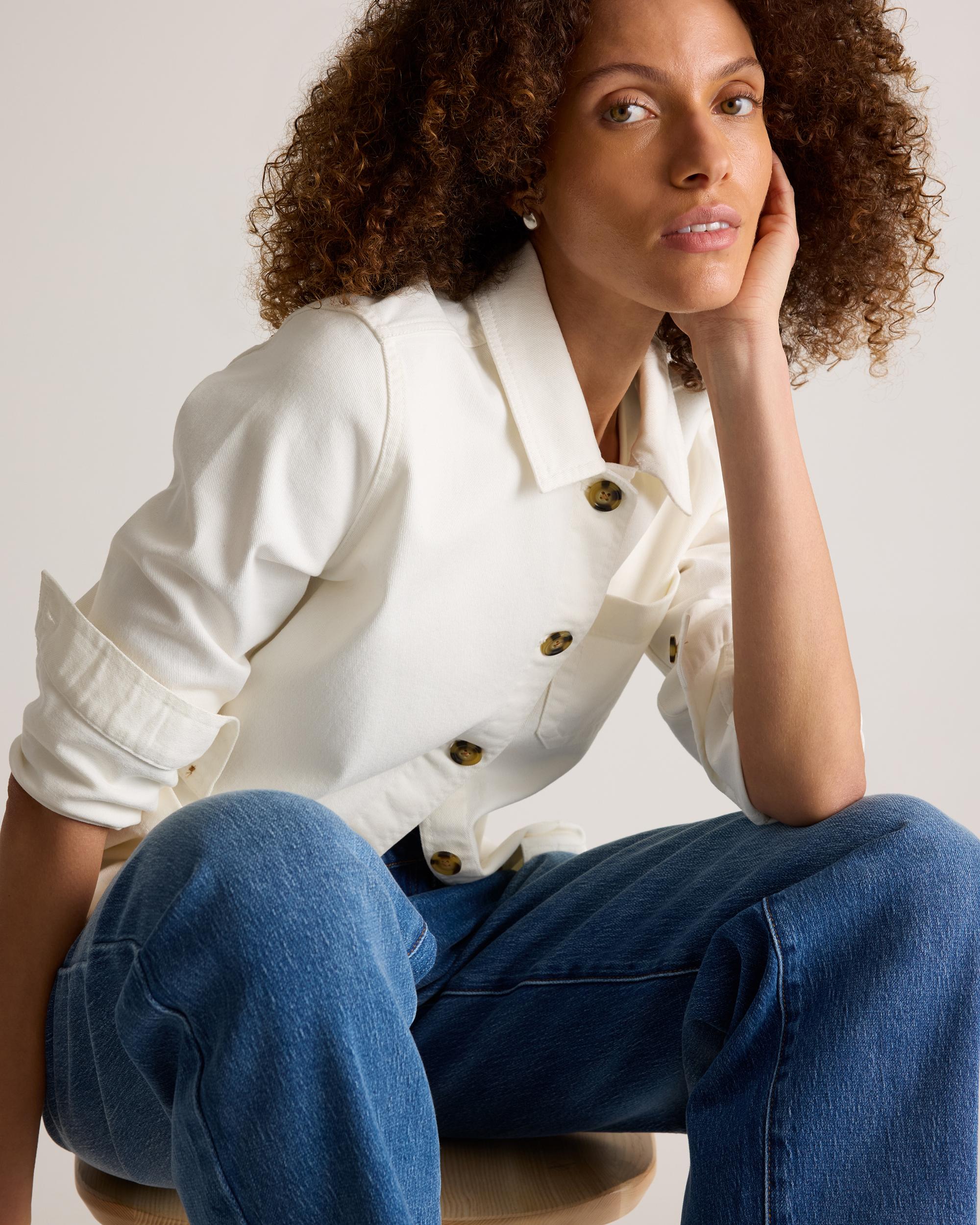 Quince | Women's Bella Stretch Barrel Jeans Organic Cotton Product Image