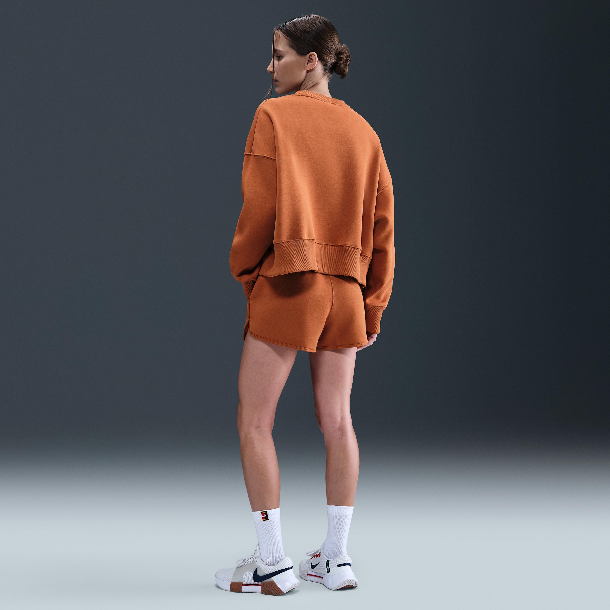 Nike Womens Court Heritage Mid-Rise Fleece Tennis Shorts | HJ8990-246 Product Image