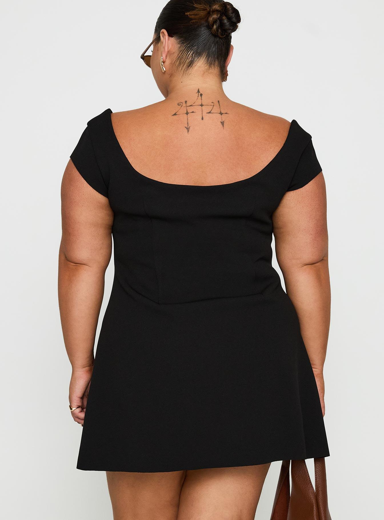 Sylvette Mini Dress Black Curve Product Image