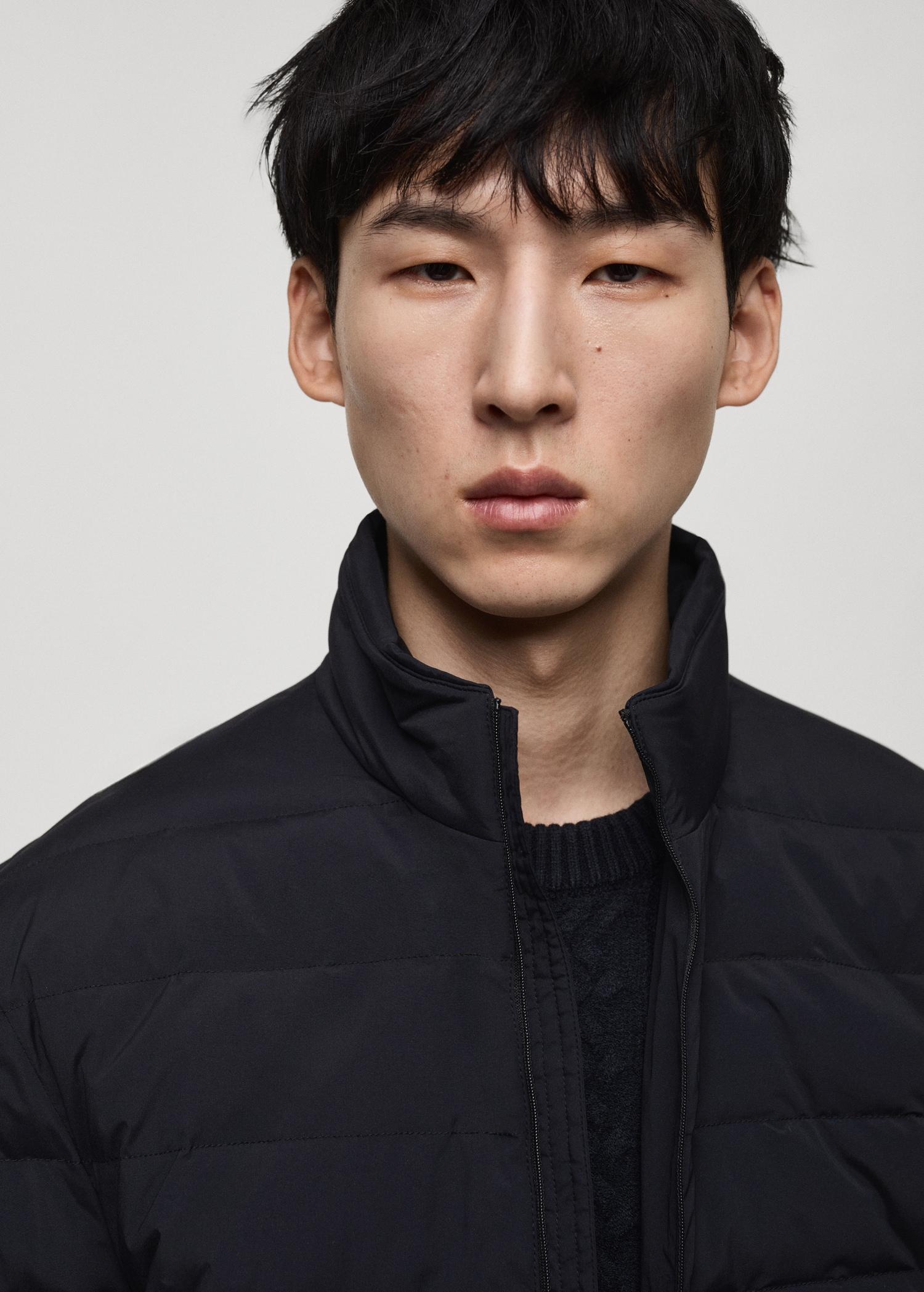 Quilted jacket with down and feather filling - Men | MANGO USA Product Image