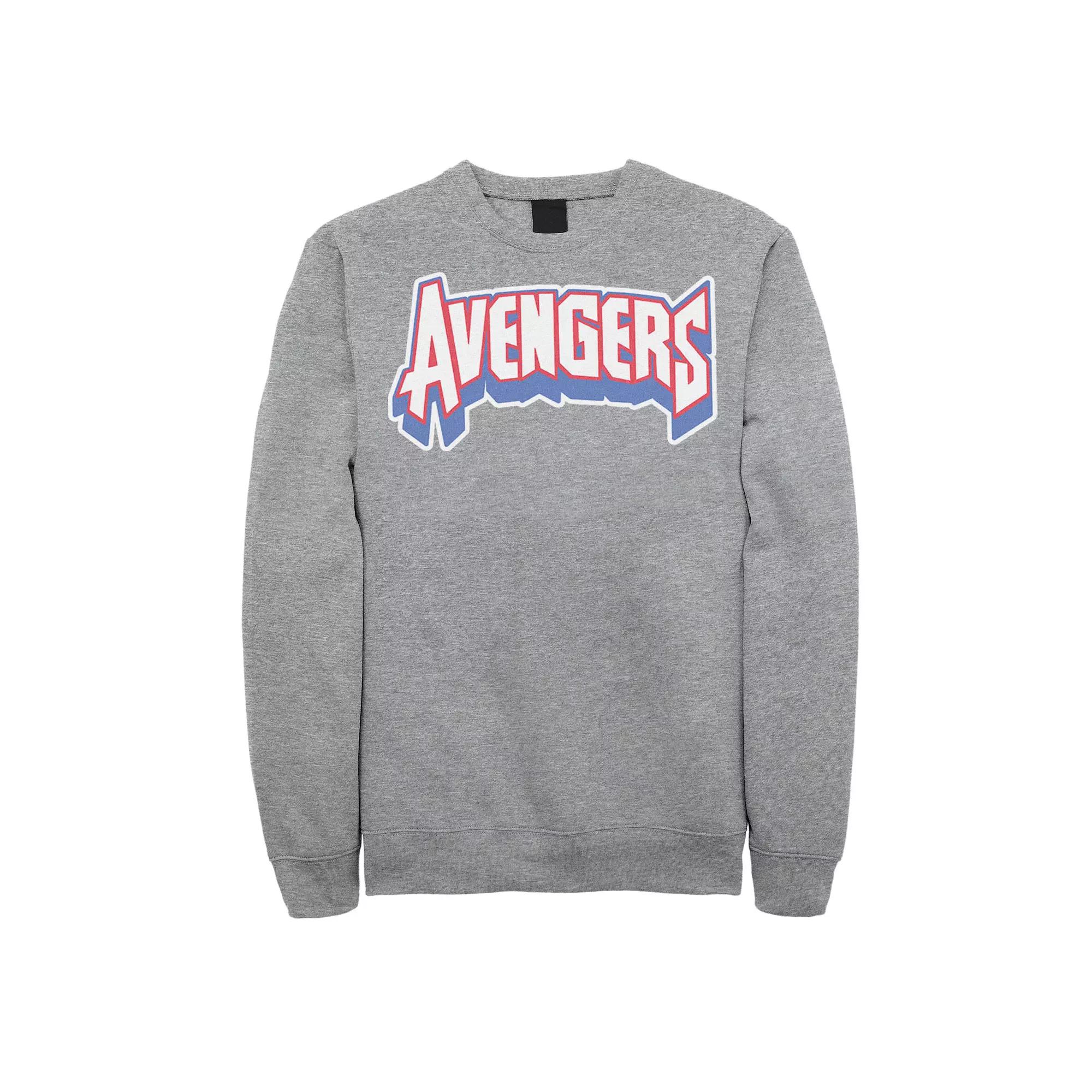 Men's Marvel Avengers Retro Logo Sweatshirt, Size: Large, Athletic Grey Product Image