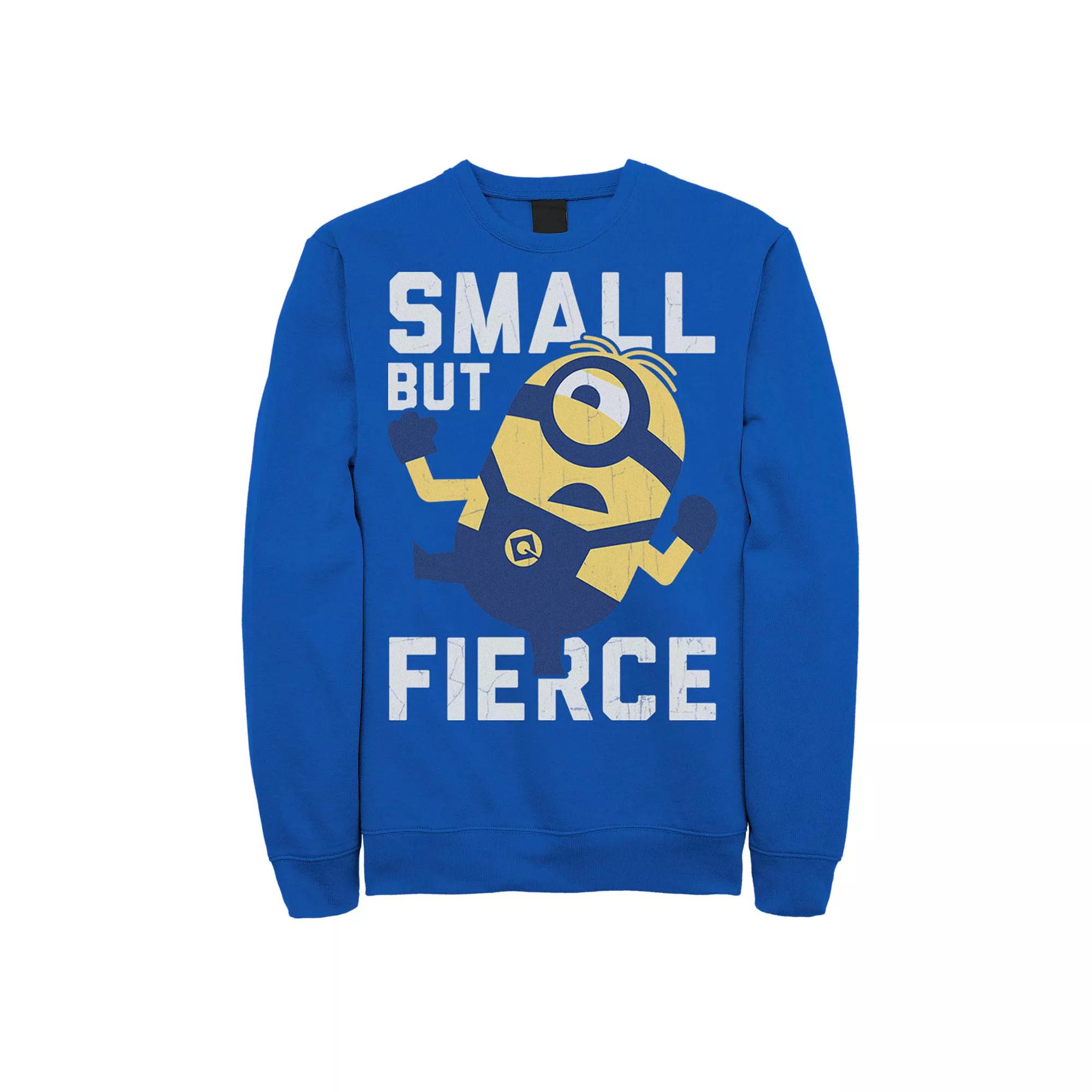 Mens Despicable Me Minions He Is Small But Fierce Graphic Fleece Pullover Product Image