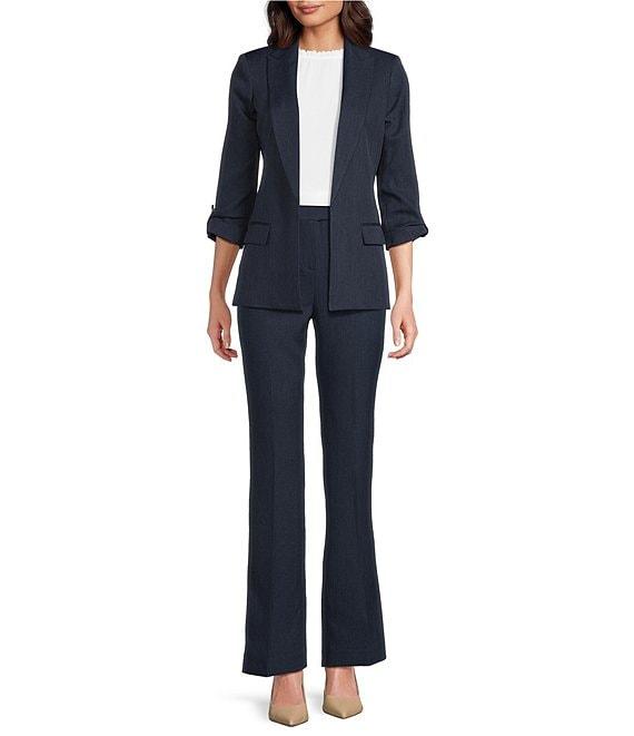 Calvin Klein Novelty Textured Ruffle Mock Neck Sleeveless Top Product Image