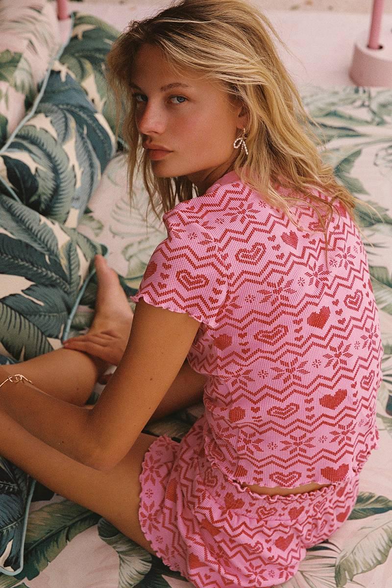 Pretty Pink Fairisle Waffle Sleep Set Product Image