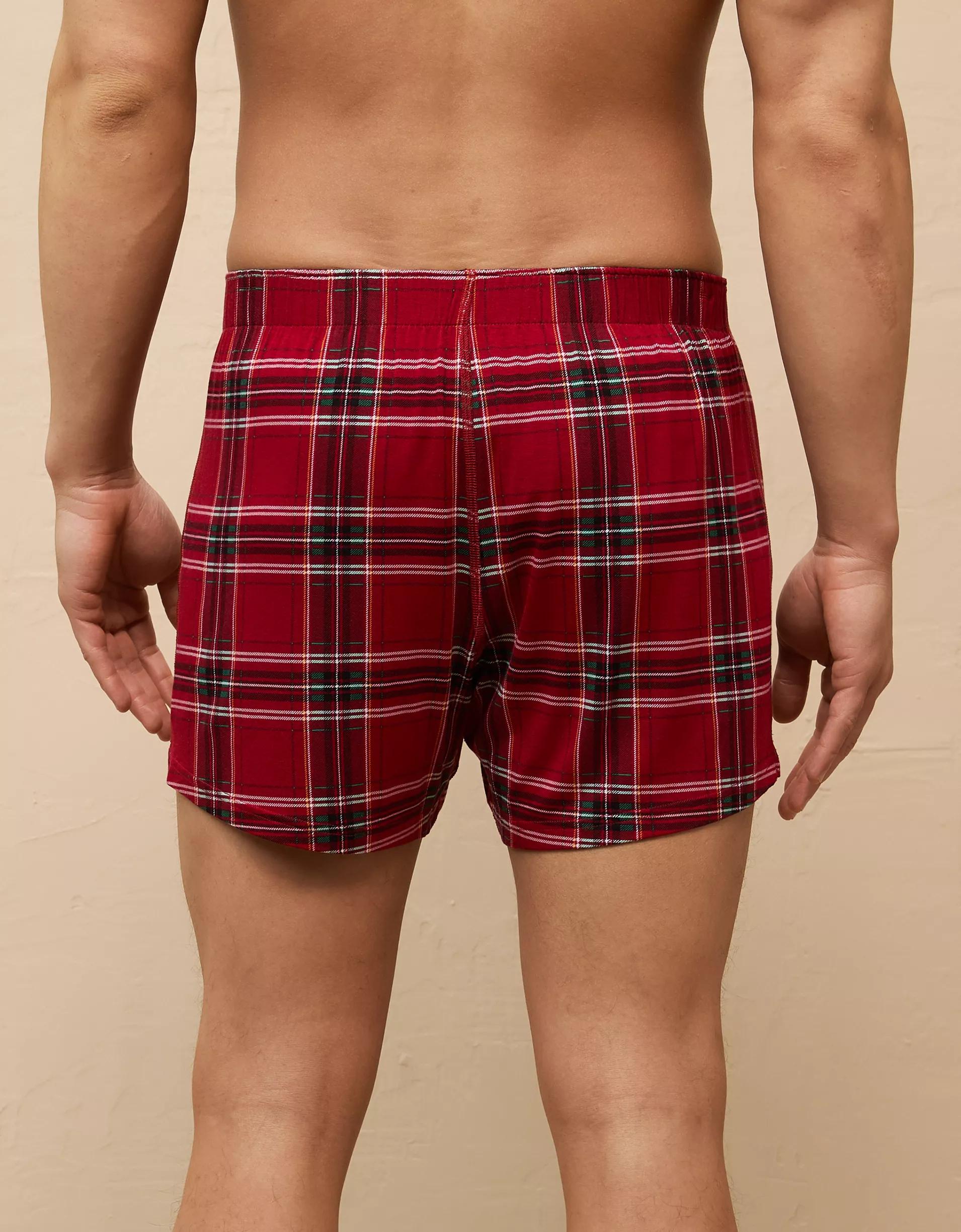 AEO Men's Plaid Slim Knit Ultra Soft Boxer Short Product Image