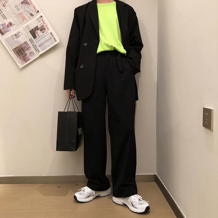 RT No. 3103 BLACK WIDE PANTS Product Image