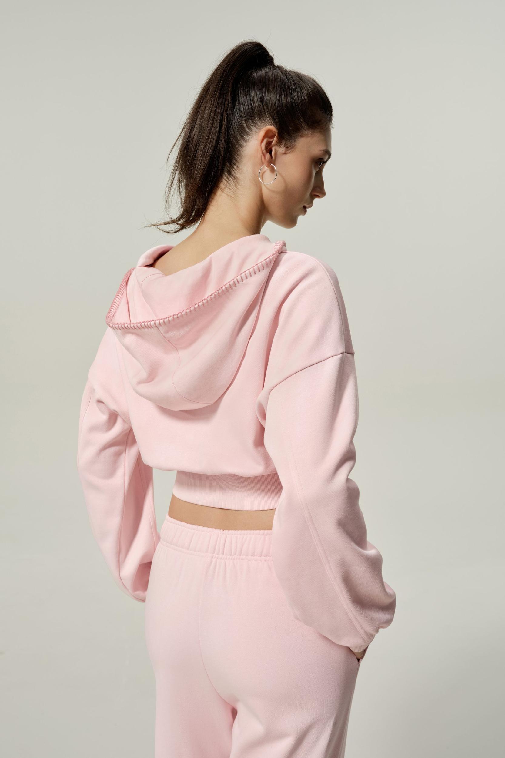 LILYSILK SILKERRY Womens Cropped Zip Up Hoodie | 100% Silk Loops | Cozy Zip-Up Jacket | Espresso L Product Image