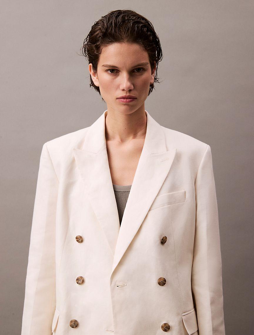 Relaxed Linen Blend Blazer Product Image