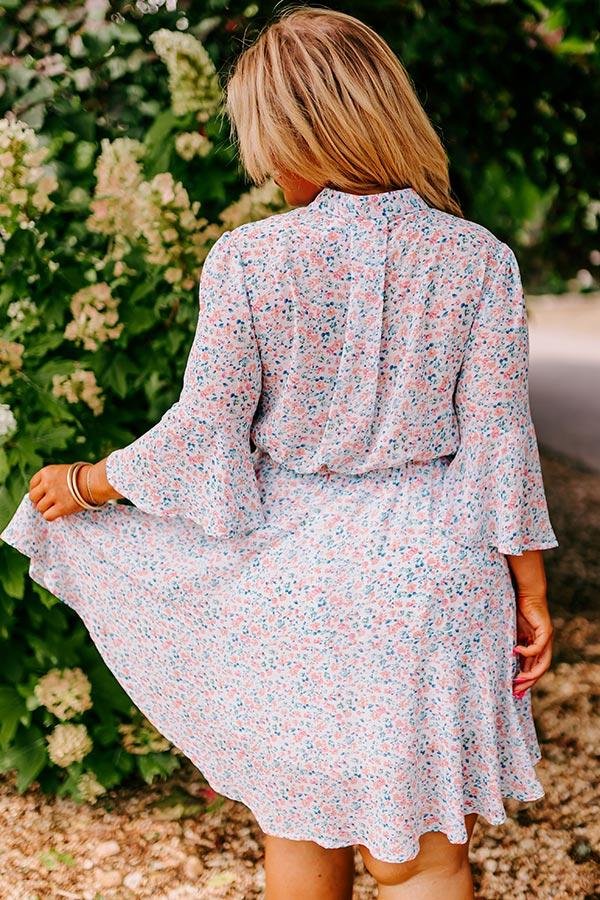 Headed Down Memory Lane Dress In Sky Blue Curves Product Image