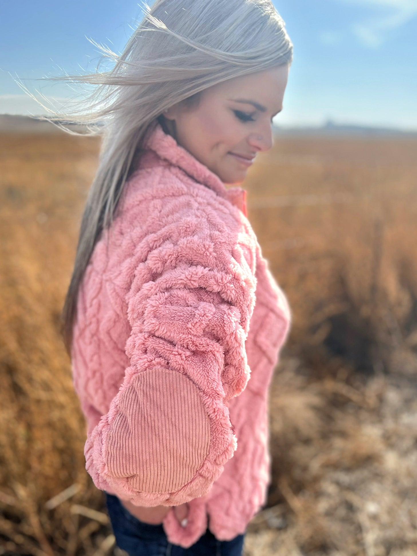 Fuzzy Fleece Cozy Cable Pattern Pullover* Product Image