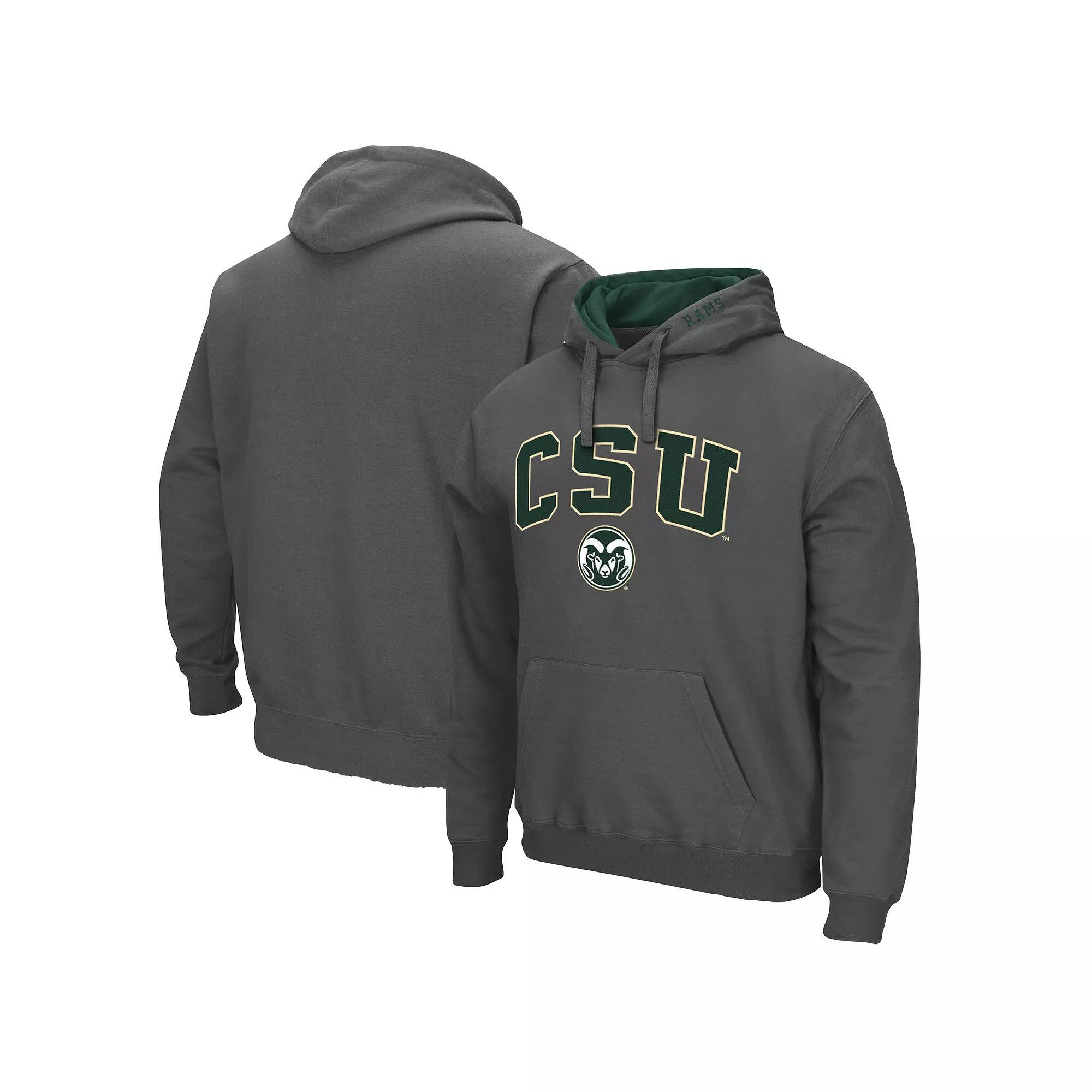 Men's Colosseum Charcoal Colorado State Rams Arch and Logo Pullover Hoodie,  Product Image