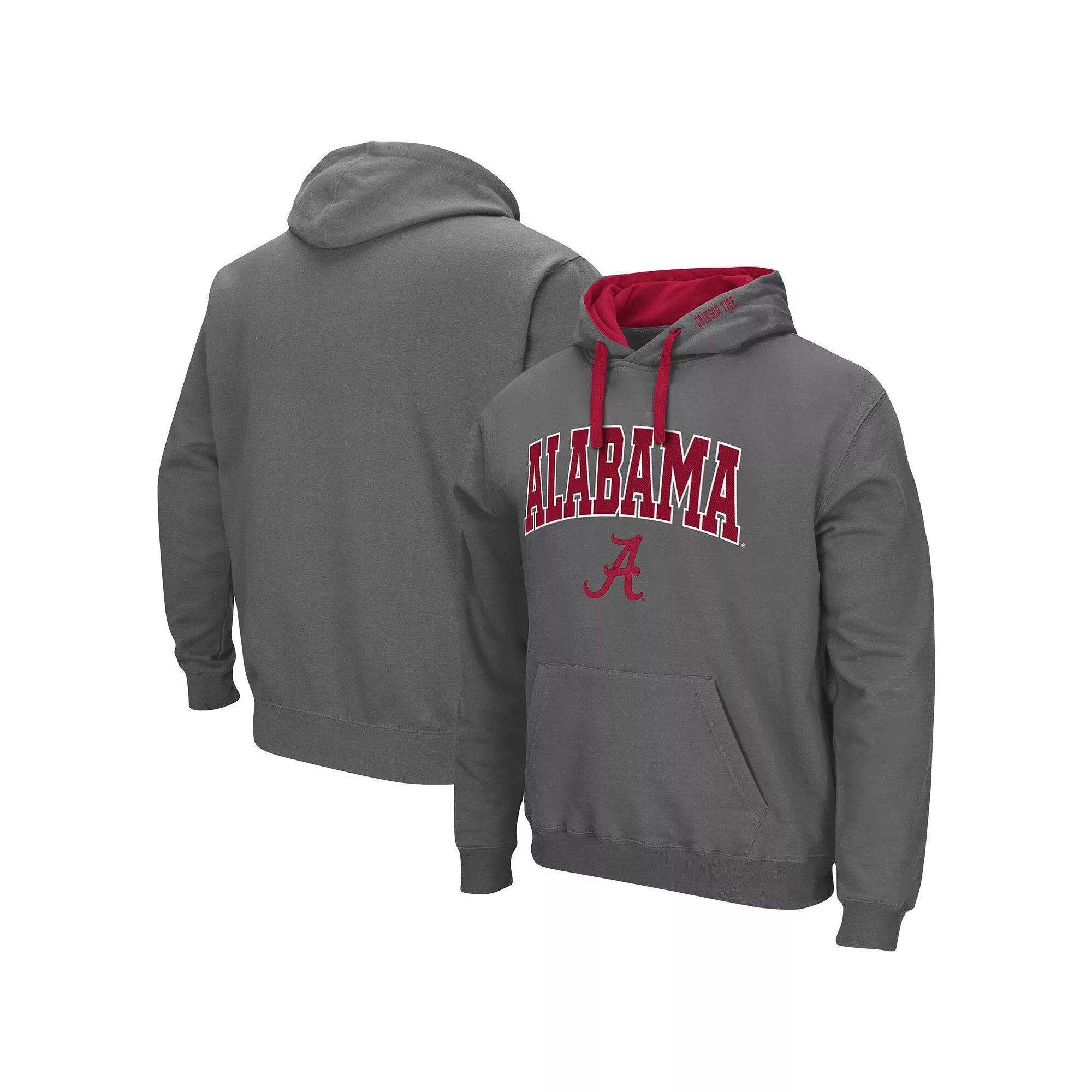 Men's Colosseum Charcoal Alabama Crimson Tide Big & Tall Arch & Logo 2.0 Pullover Hoodie,  Product Image