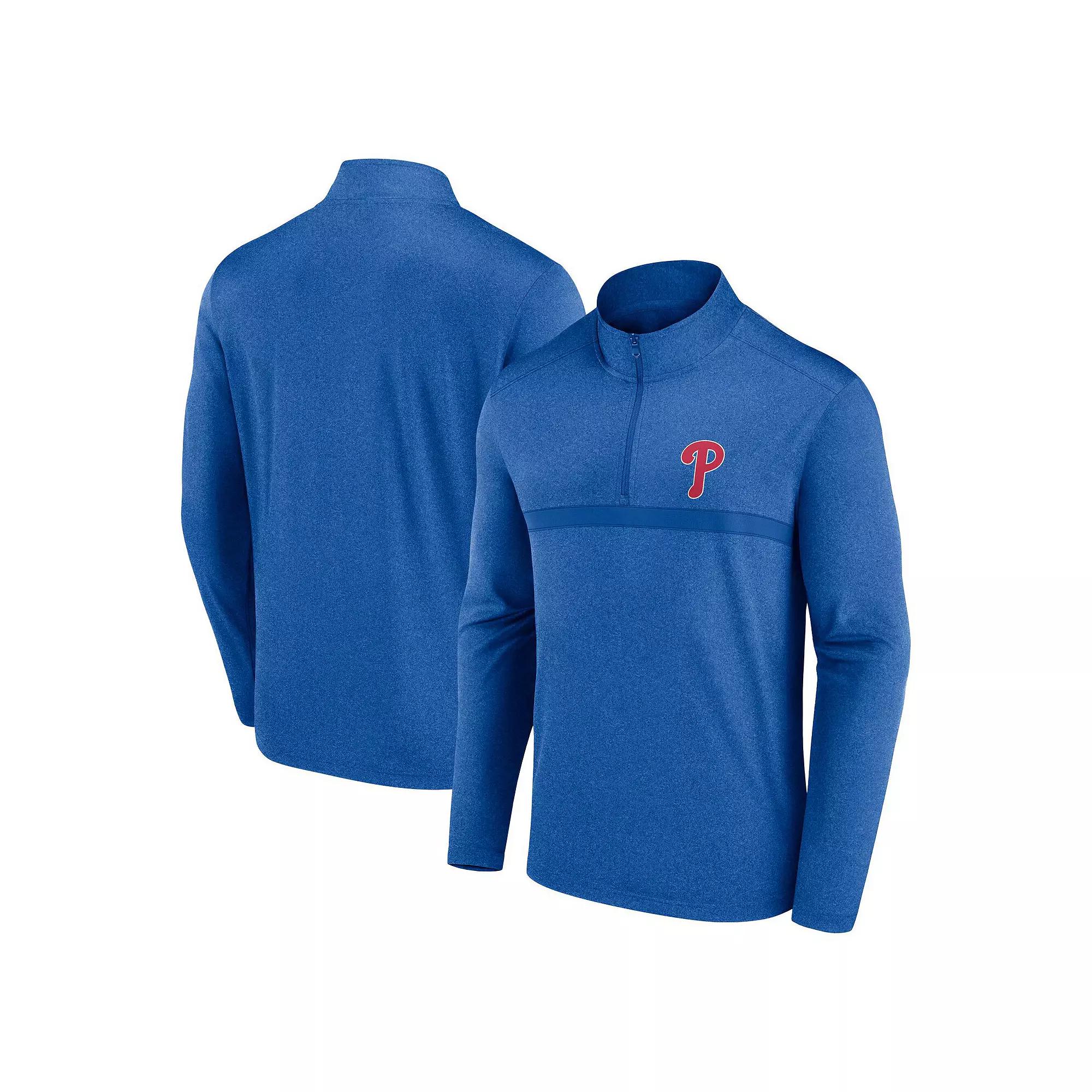 Men's Fanatics Heather Royal Philadelphia Phillies Head-to-Head Quarter-Zip Pullover,  Product Image