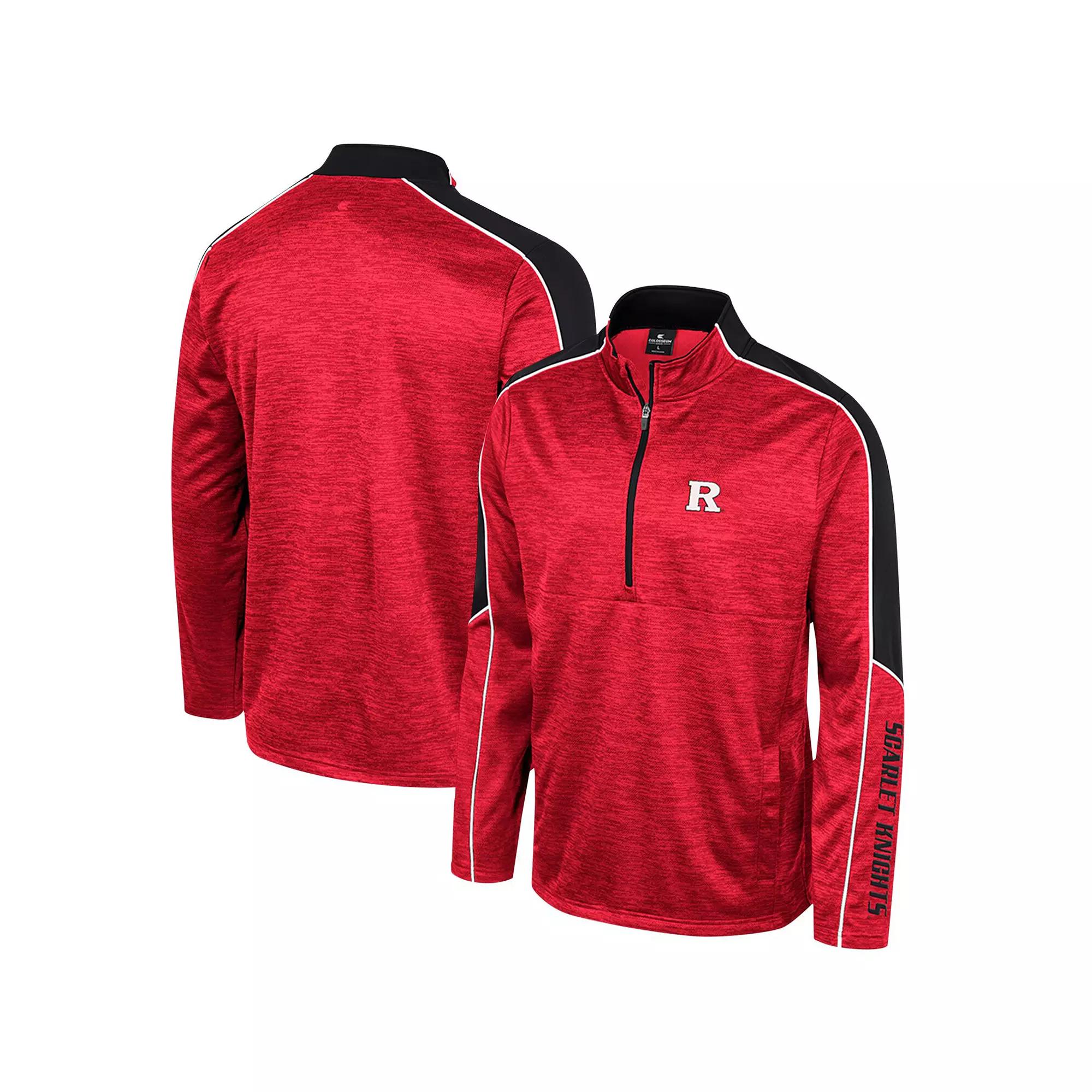 Men's Colosseum Red NC State Wolfpack Marled Half-Zip Jacket,  Product Image