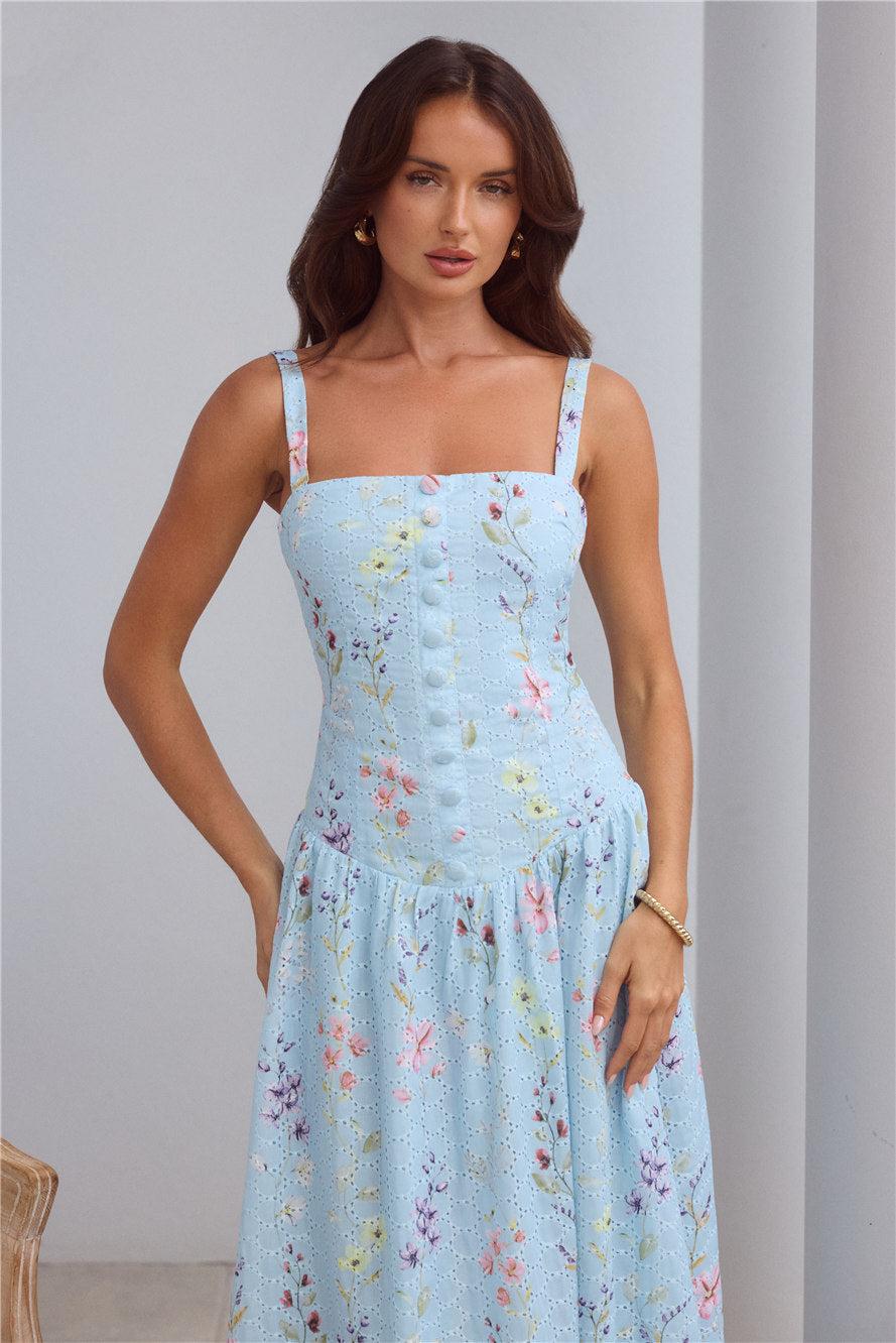 Whimsical Charm Maxi Dress Blue Product Image