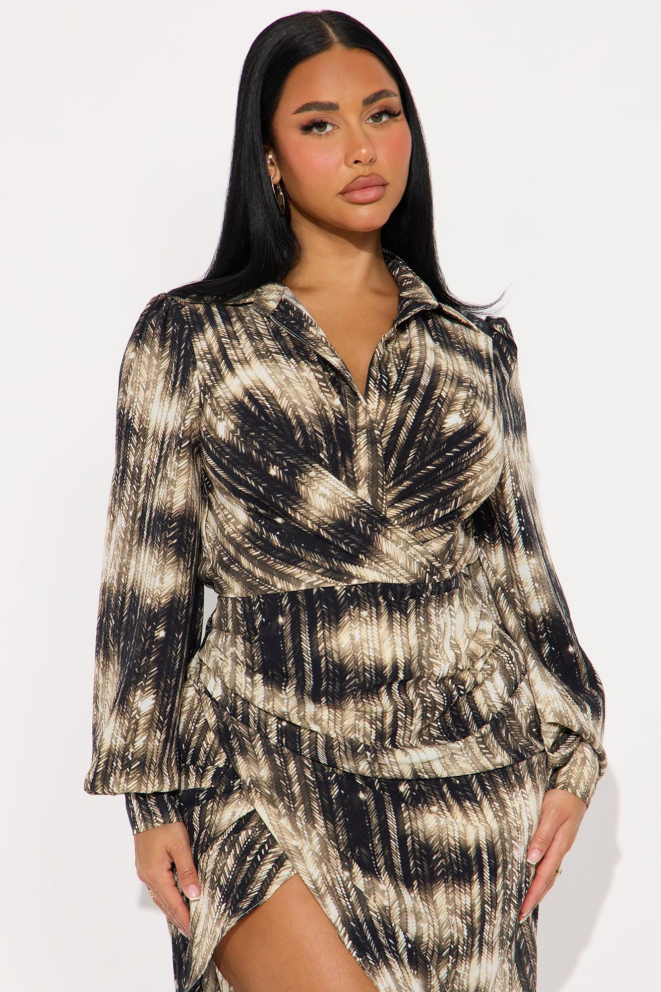 Heather Maxi Shirt Dress - Black/combo Female Product Image