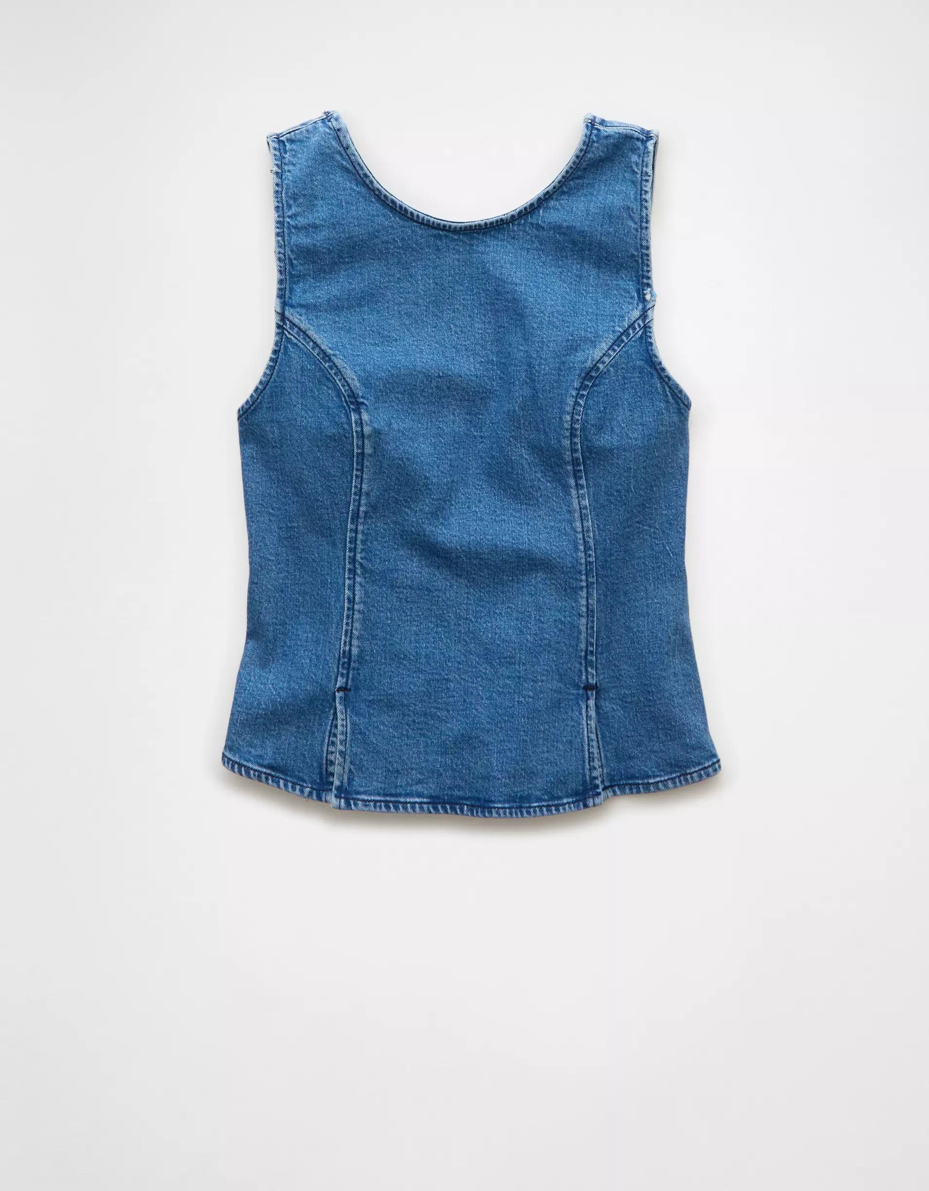 AE High Neck Denim Tank Top Product Image