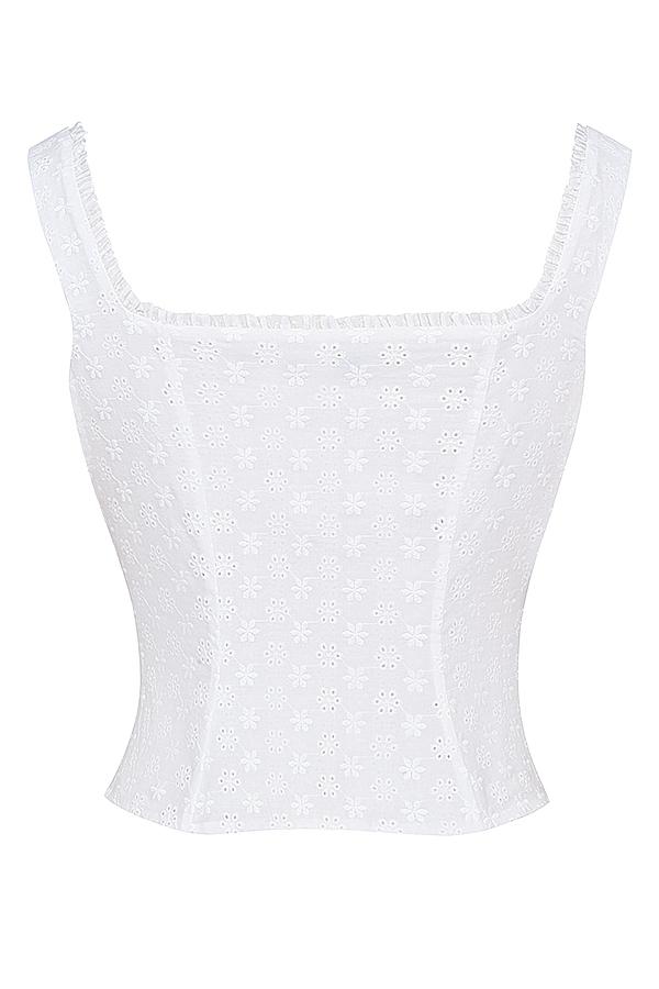 Juana  white broderie anglaise top Product Image