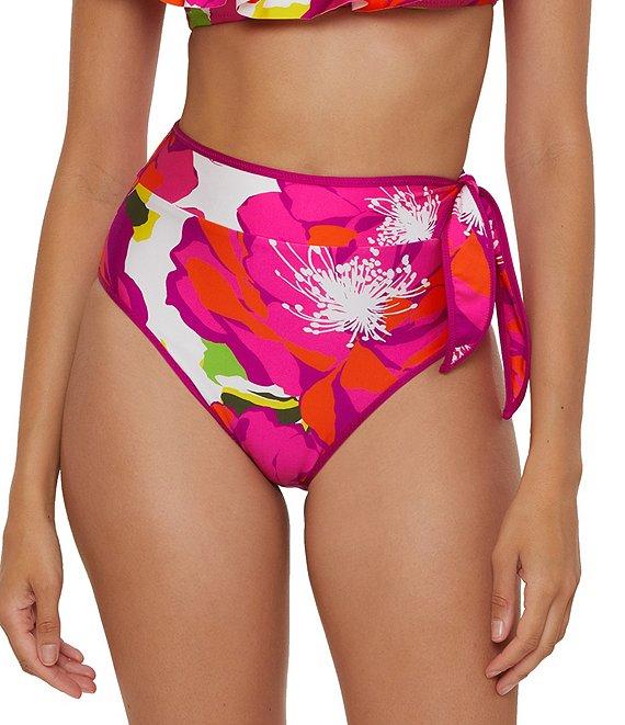 Trina Turk Bloom High Waist Sash Tie Swim Bottom Product Image