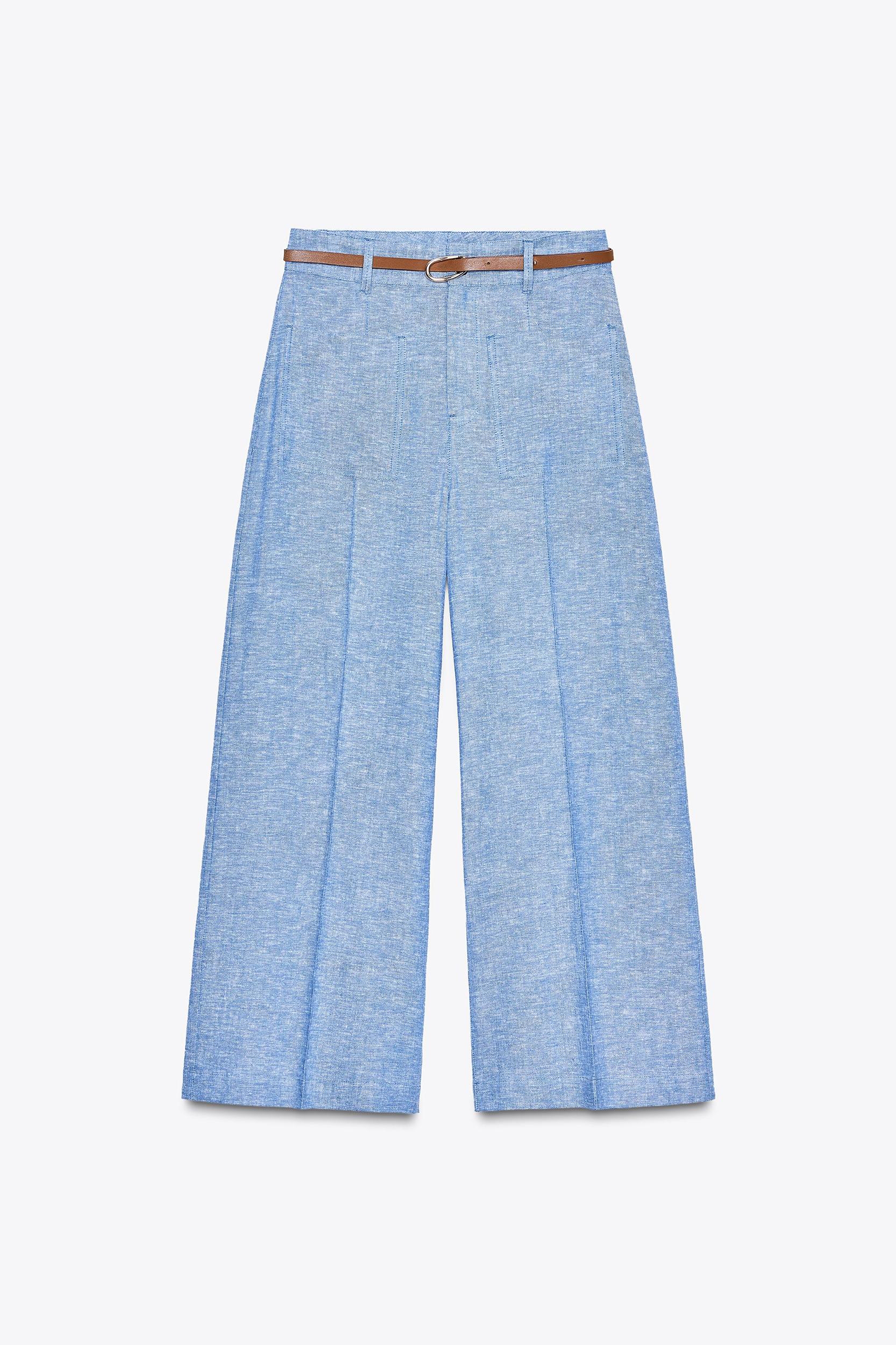 LINEN BELTED CULOTTES Product Image