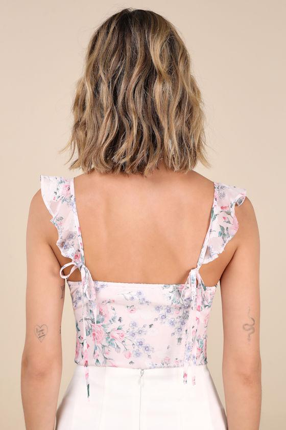 Niella Blush Floral Ruffled Bodysuit Product Image