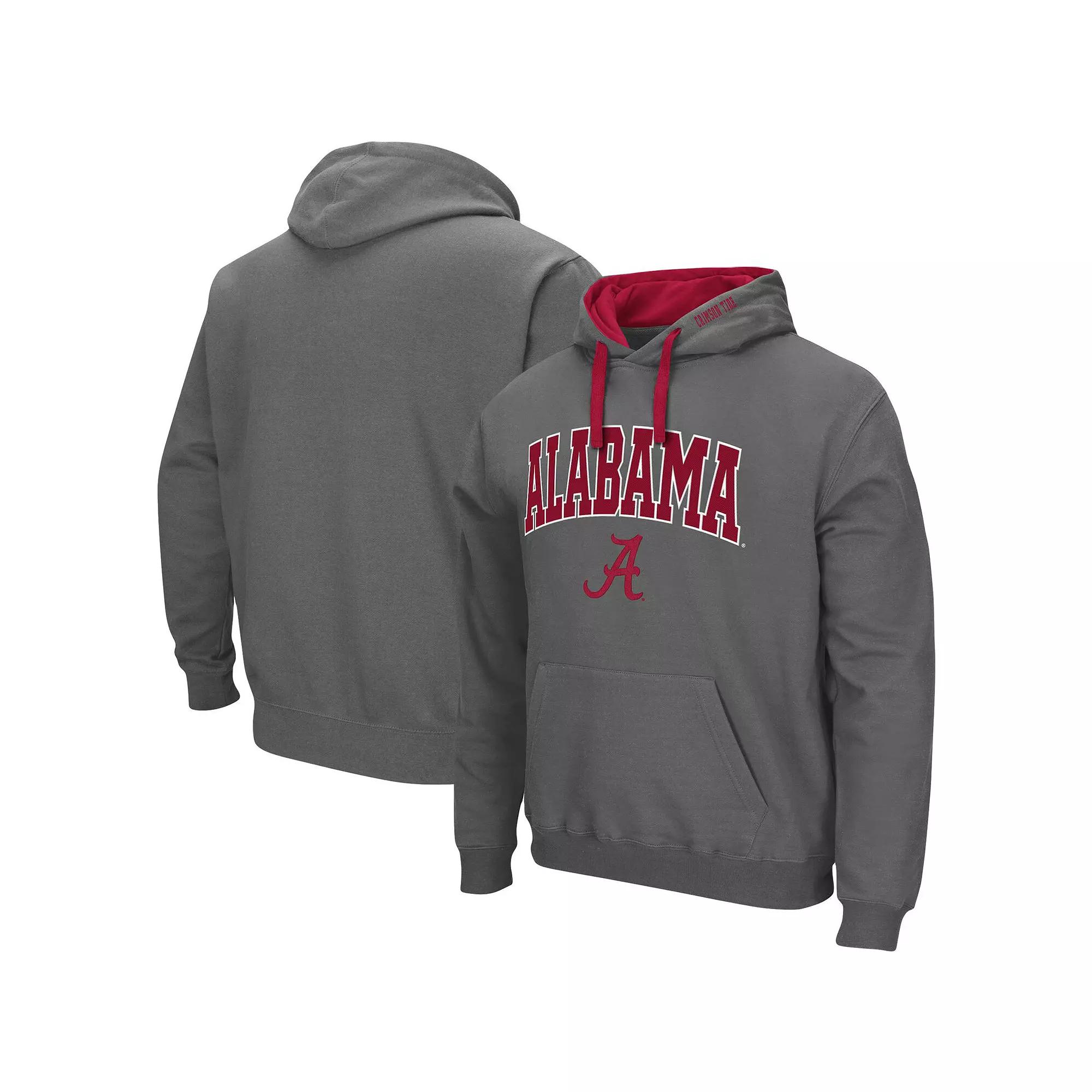 Men's Colosseum Charcoal Alabama Crimson Tide Big & Tall Arch & Logo 2.0 Pullover Hoodie,  Product Image