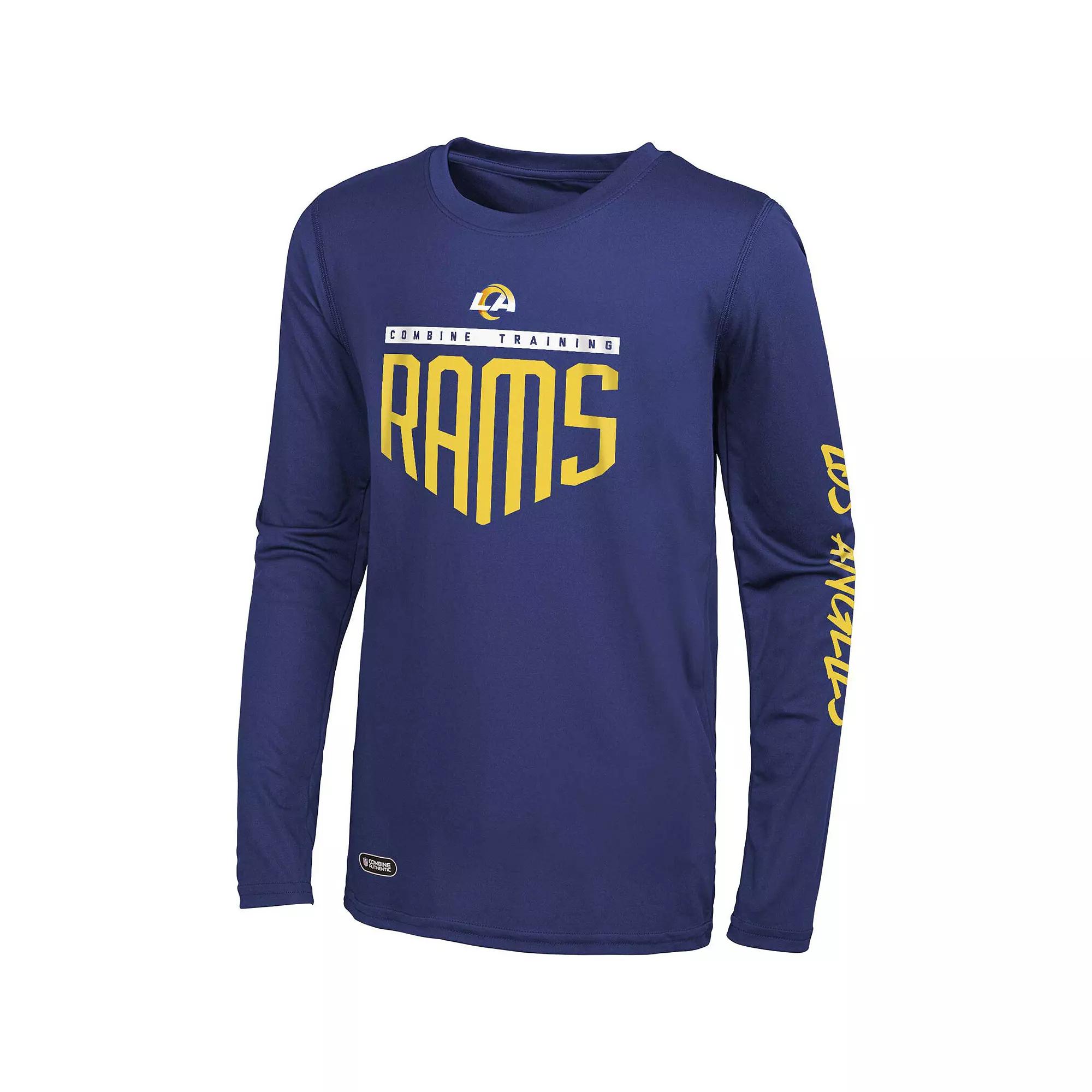 Men's Royal Los Angeles Rams Impact Long Sleeve T-Shirt,  Product Image