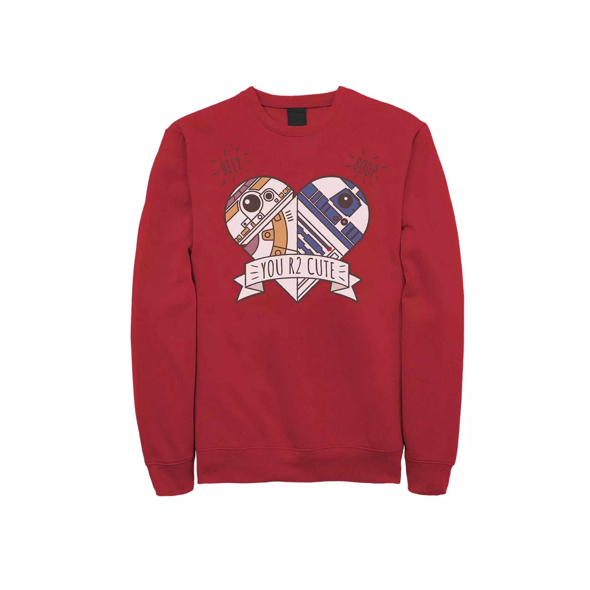 Men's Star Wars Porg Hearts Group Shot Valentine's Day Sweatshirt,  Product Image