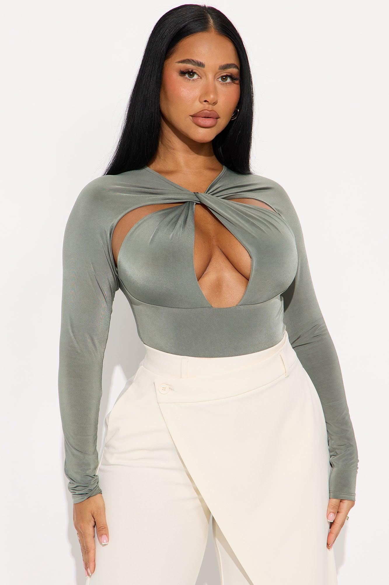 Don't Get It Twisted Bodysuit - Olive Female Product Image
