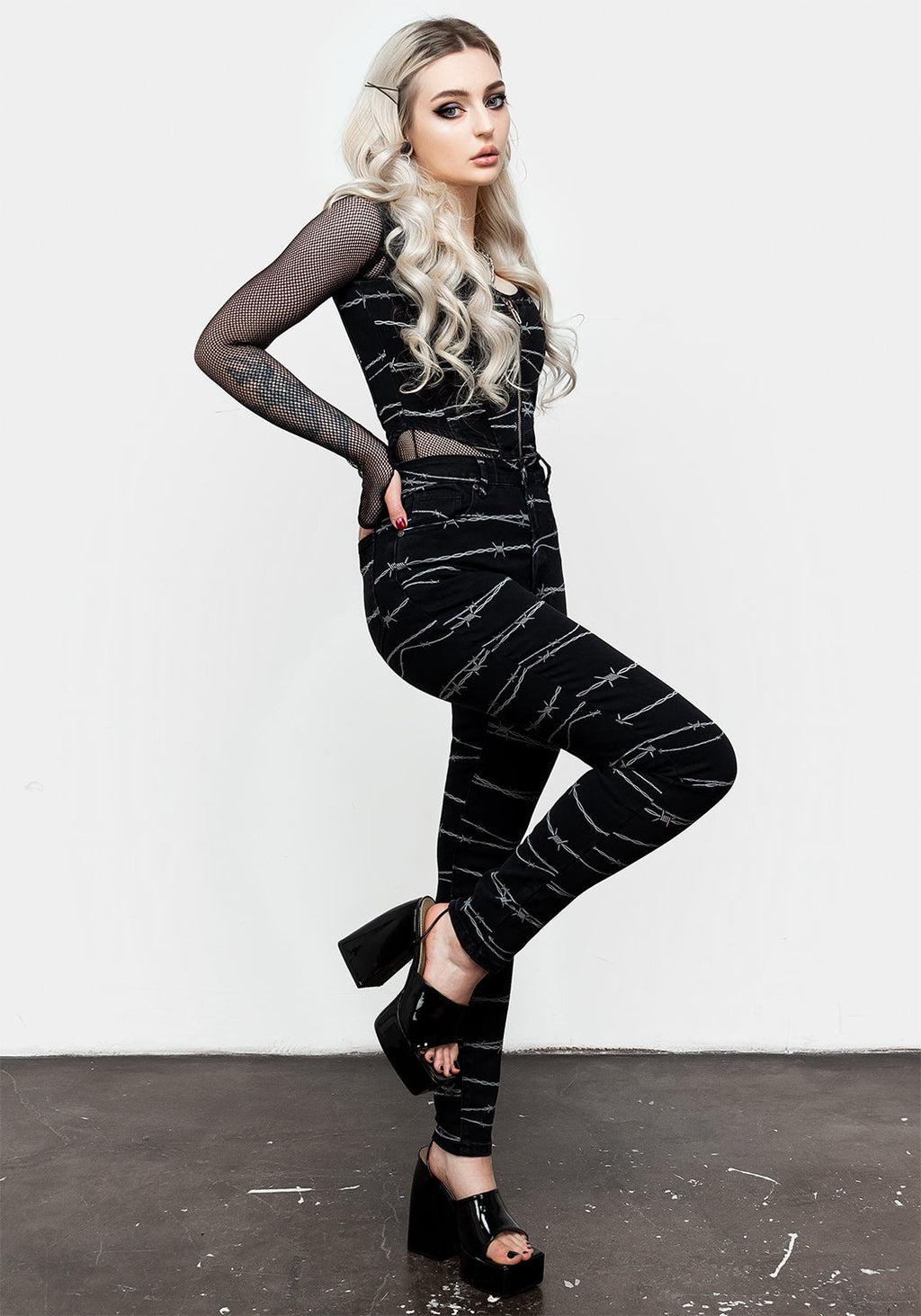 Barbed Denim Skinny Jeans Product Image