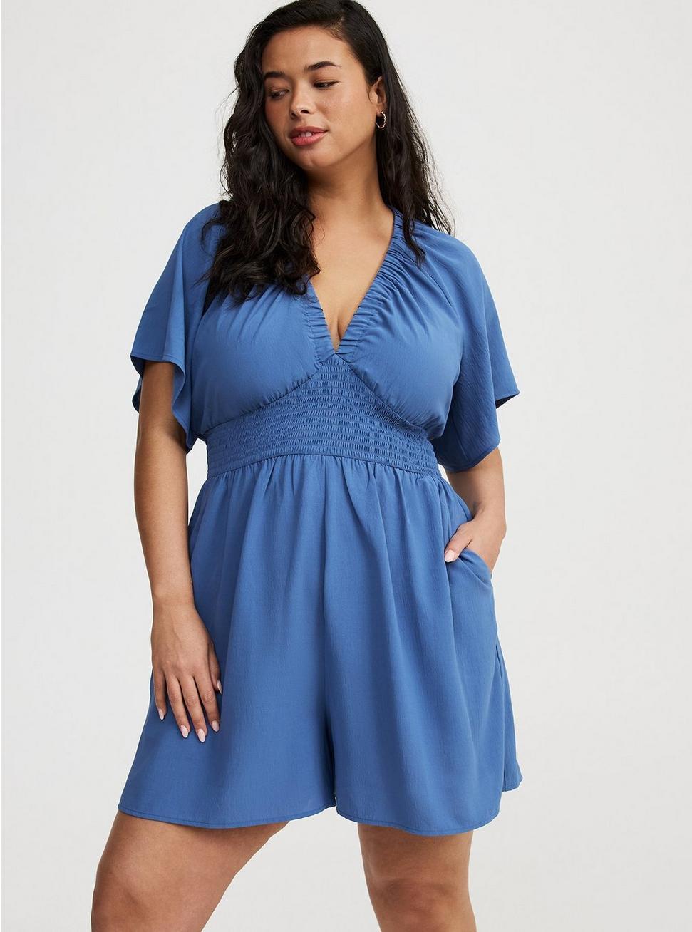 Double V-Neck Romper Product Image