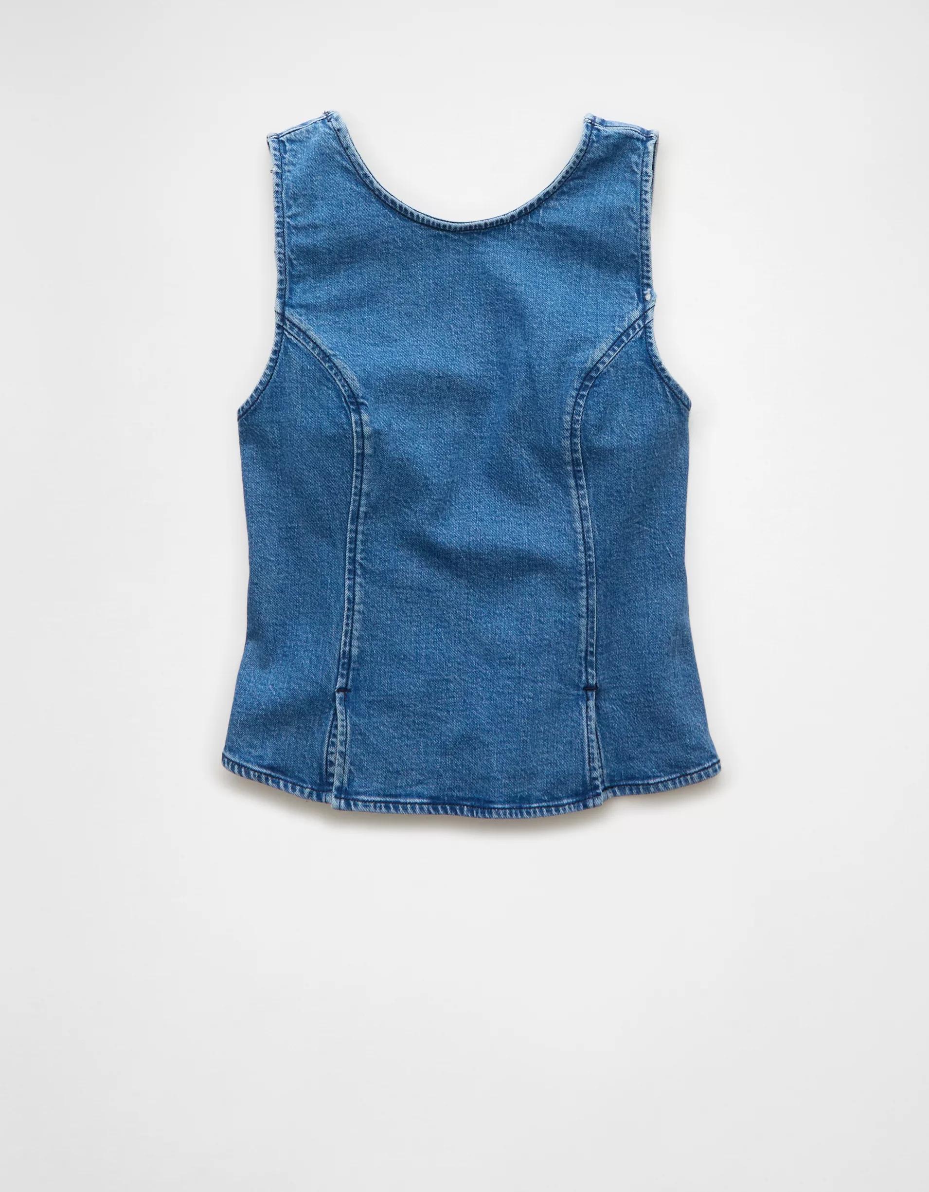 AE High Neck Denim Tank Top Product Image