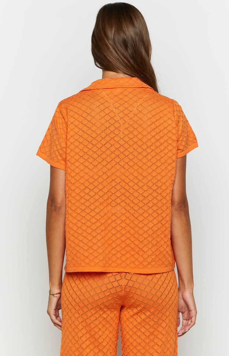 Zaida Orange Knit Top Product Image