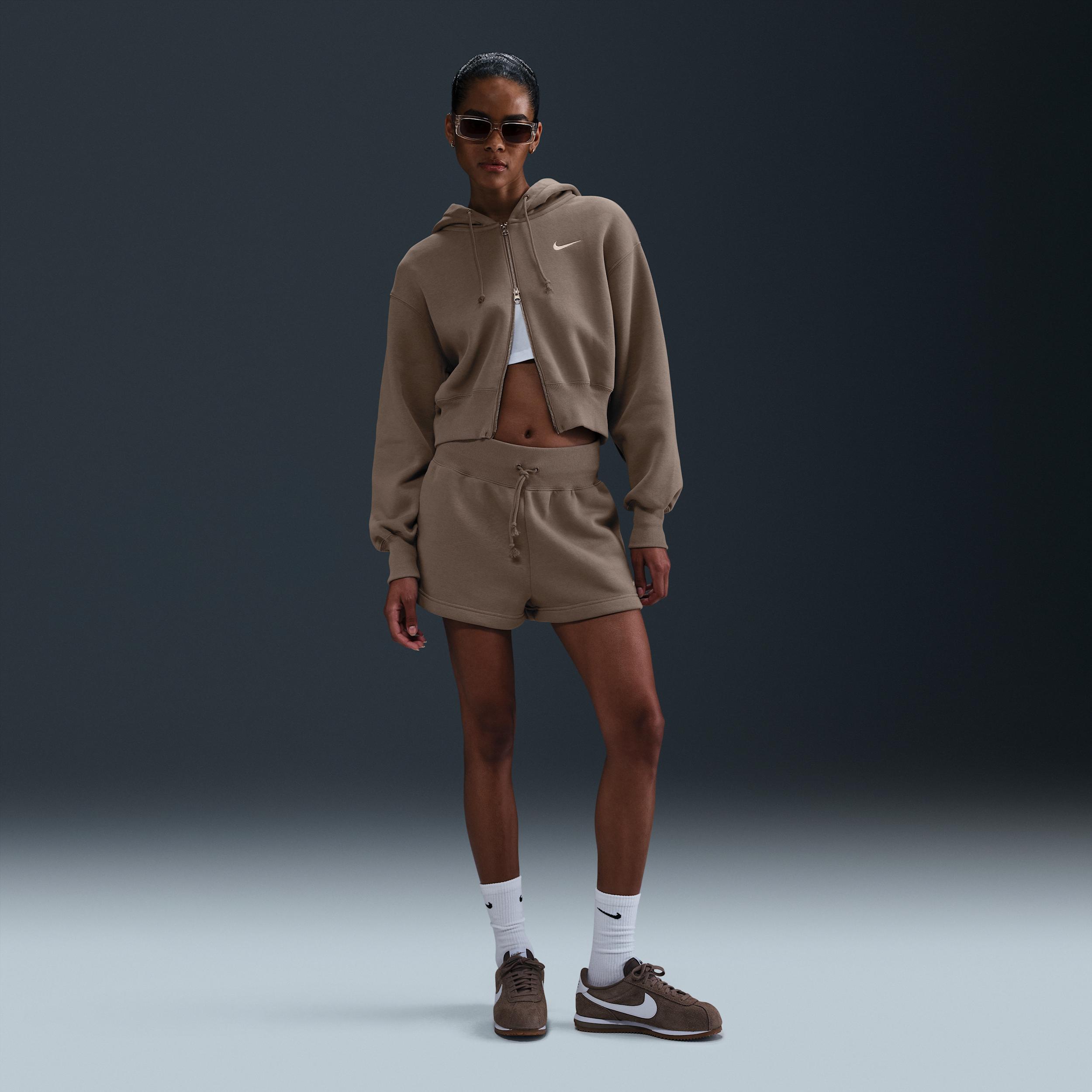 Womens Nike Sportswear Phoenix Fleece Loose Cropped Full-Zip Hoodie | HJ0940-133 Product Image