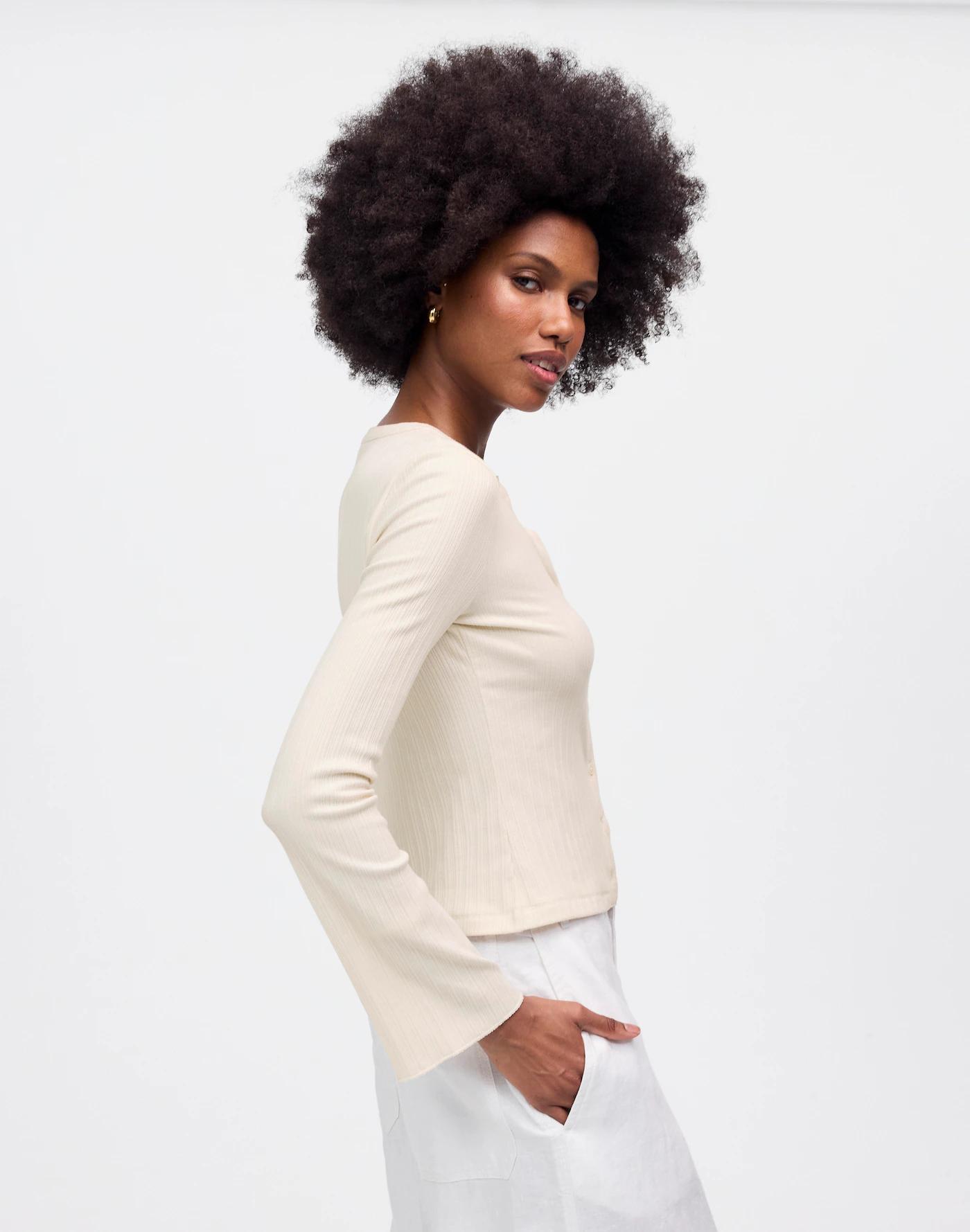 Flared-Sleeve Cardigan Product Image