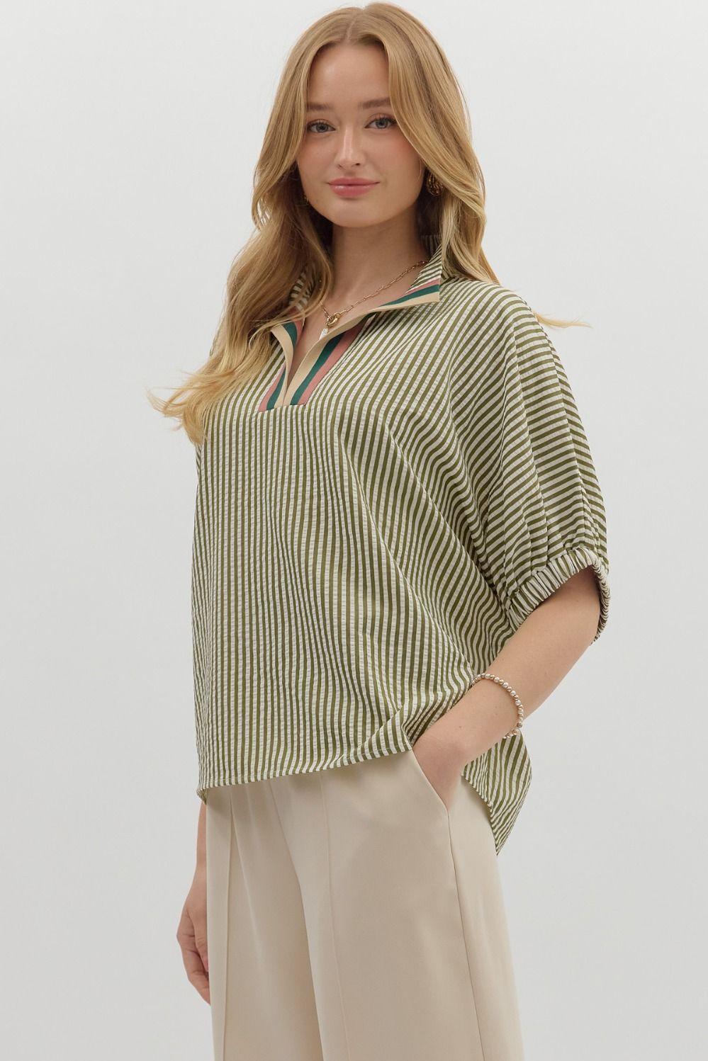 Olivia Stripe Blouse Product Image