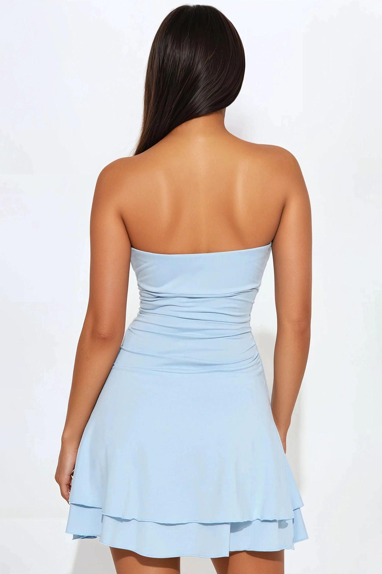 Trixie Strapless Mini Dress - Blue Product Image