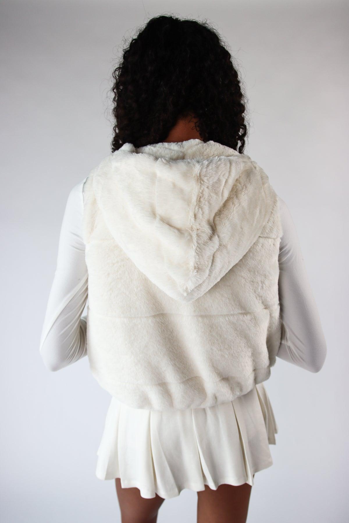 Faux Fur Hooded Vest Product Image