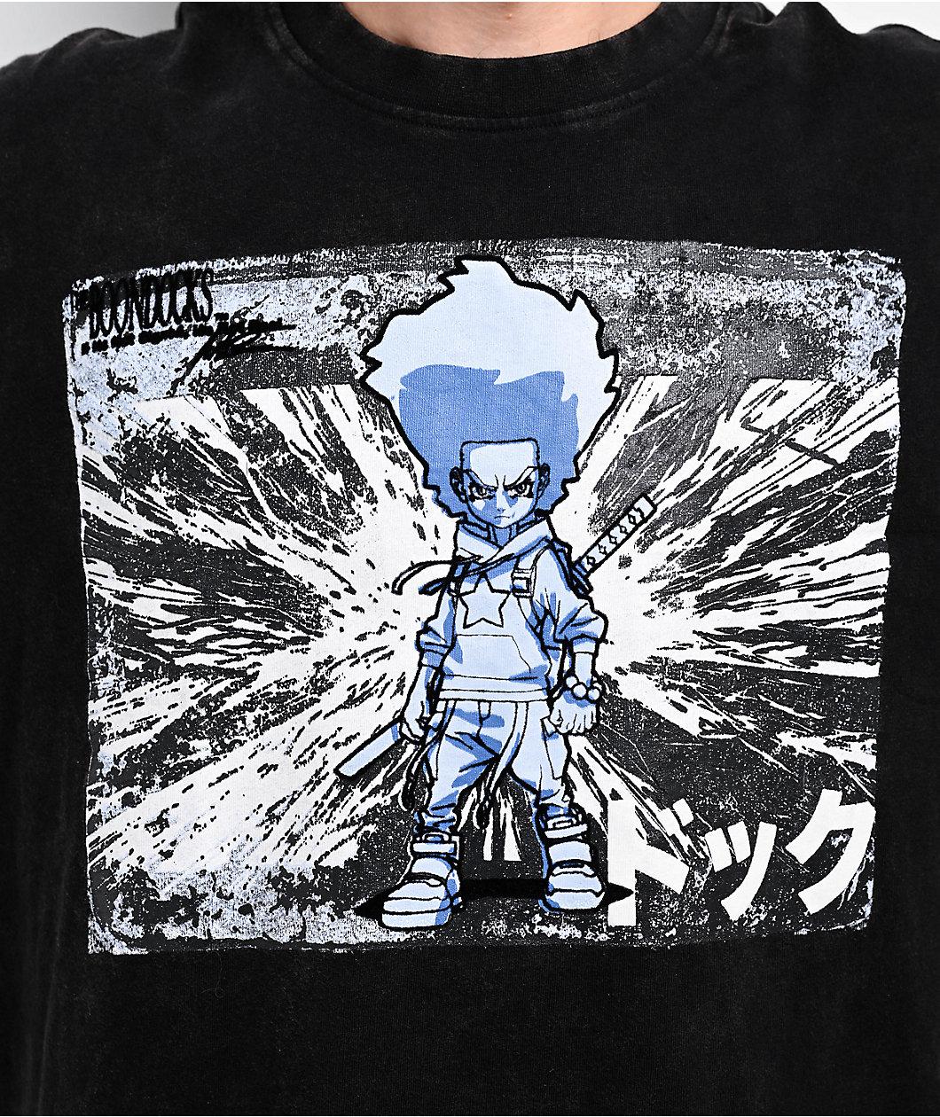 The Boondocks Huey Samurai Acid Wash Black T-Shirt Product Image