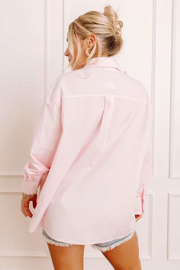 Kind Eyes Oversized Button Up in Pink Product Image
