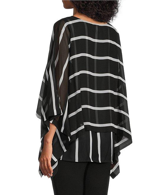 Slim Factor by Investments Elbow Sleeve Crew Neck Double Layer Top Product Image