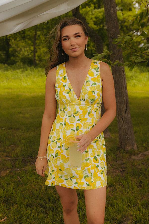 Citrus Chic Linen-Blend Mini Dress Product Image