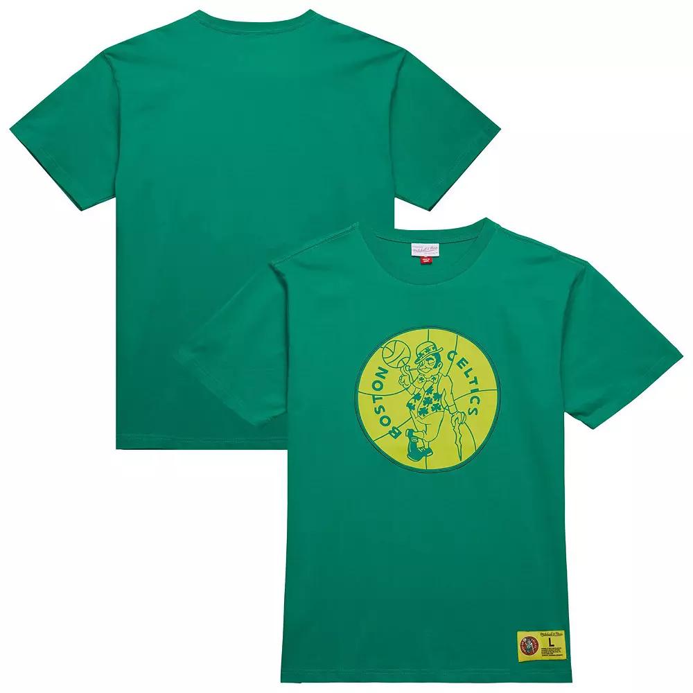 Men's Mitchell & Ness Kelly Green Boston Celtics Hardwood Classics Neon Nights Premium T-Shirt,  Product Image