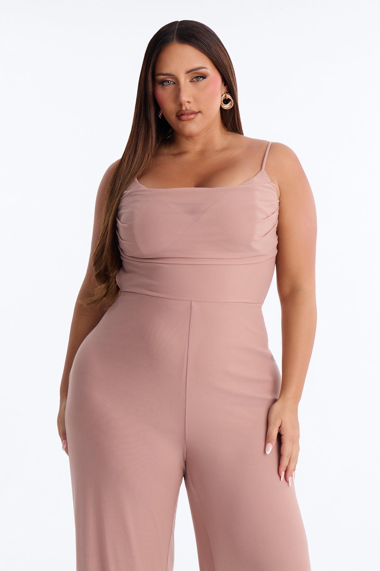 Maria Mesh Wide Leg Jumpsuit - Taupe Female Product Image